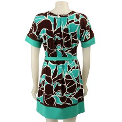 Max & Cleo Women's Printed Belted Jersey Dress