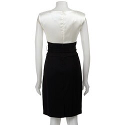 Connected Apparel Women's Belted 2-fer Dress