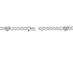 Sterling Silver Diamond Accent Heart Bracelet