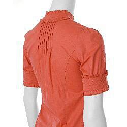 Adriana Junior's Half-sleeve Pintuck Ruffled Blouse
