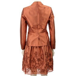 Sharagano Women's Embroidered Skirt Suit