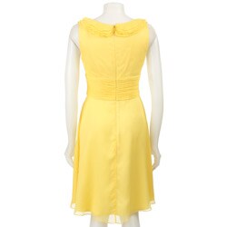 Tahari ASL Womens Yellow Chiffon Dress  