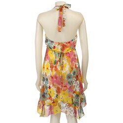 FINAL SALE La Belle Junior's Floral Print Halter Dress
