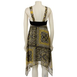 La Belle Junior's Yellow/ Black Handkerchief Dress
