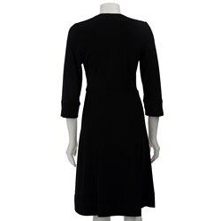 Glamour Women's 3/4-sleeve Cross-front Dress
