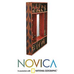 Handcrafted 'Fiesta in My Homeland' Nativity Mirror (Peru)