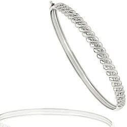 Sterling Silver Diamond Accent Bangle