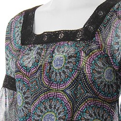 Belle du Jour Junior's Lace Trim Pattern Dress