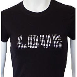 Crazy Haute Women's Rhinestone 'Love' T-shirt