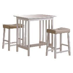 Nova White 3-piece Counter-height Dining Set
