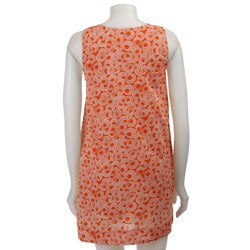 Voile Women's Orange Printed Dress