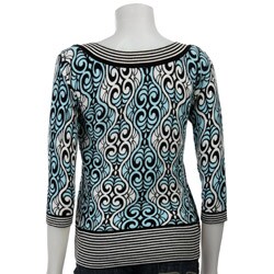 Escio Women's Blue Zip-up Cardigan
