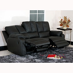 Pearce Black Leather Reclining Sofa, Loveseat, and Chair