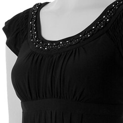 Sangria Women's Beaded Accent Scoop-neck Dress
