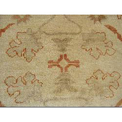 Indo Oushak Vegetable-dyed Ivory/ Rust Rug (10'2 x 13'11)