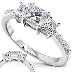 14k Gold 1ct TDW Princess Diamond Engagement Ring (H-I, I1-I2)
