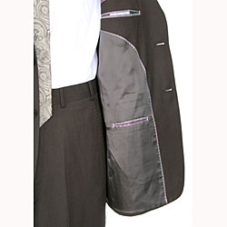 Ferrecci Men's Chocolate Brown Nail Head Suit