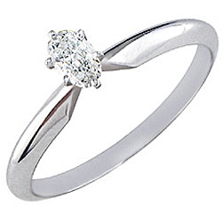14k White Gold 1/2ct TDW Oval Diamond Solitaire Ring (I-J, I1)