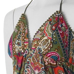 Self Esteem Junior's Paisley Empire Waist Halter Tunic
