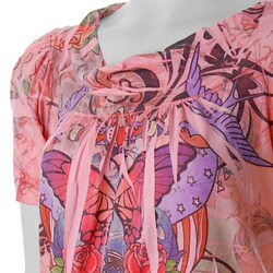 T.G. Fashion Women's Pink Sublimation Print Top