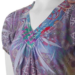 California Bloom Women's V-neck Sublimation Print Top