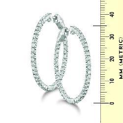 14k Gold 1 1/2ct TDW Diamond Hoop Earrings (H-I, I1)