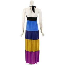 Wishes Women's Plus Size Colorblock Maxi Dress