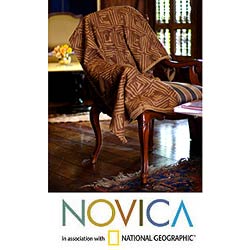 'Earth Echo' Alpaca Wool Throw Blanket (Peru)
