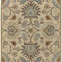 Hand-tufted Coliseum Beige Wool Rug (4' Round)