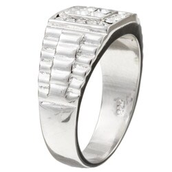 Sterling Essentials Sterling Silver Men's Cubic Zirconia Ring