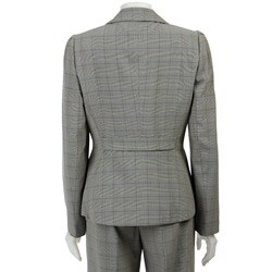 Emily Two-piece Four-button Notch Collar Plaid Pant Suit