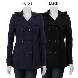 Miss Sixty Women's Double-breasted Hooded Wool Peacoat
