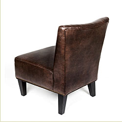 angelo:HOME Davis Armless Chair Renu Leather Coffee Brown