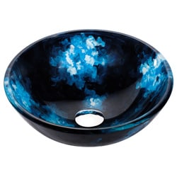 Kraus Boulder Opal Round Glass Vessel Bathroom Sink