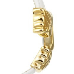 Pedre Women's Goldtone White Leather Bangle Watch