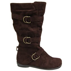 Glaze by Adi Women's Microsuede Double D-ring Flat Boots