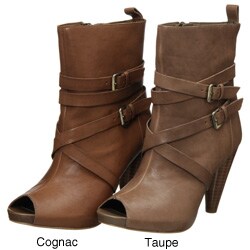 BCBGirls Women's 'Chester' Peep-toe Ankle Boots