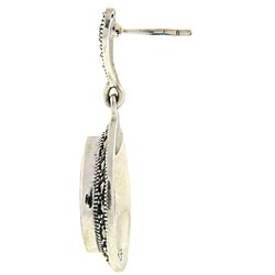 Sterling Silver Marcasite and Black Onyx Teardrop Earrings