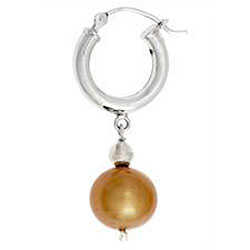 Marissa by Zoe B Sterling Silver Champagne Pearl Earrings (10 mm)