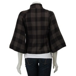 Larry Levine Women's Cape Sleeve Plaid Jacket