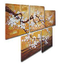 Plum Blossom Hand-painted Oil on Canvas Art Set