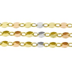 14k Tri-tone Gold Luna Contempo Bracelet