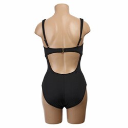 Anne Cole Women's Black Buckle Bandeau Swimsuit