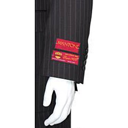 Mantoni Men's 2-button Dark Brown Striped Suit