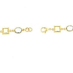 Kate Bisset 14k Gold Bonded Yellow and Aqua Crystal Link Bracelet