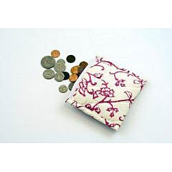 Olivia Red Floral Block-printed Coin Purse (India)