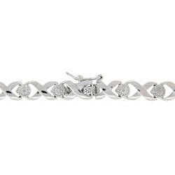 Sterling Silver 'X' and 'O' Diamond Accent Bracelet (J-K,I3)
