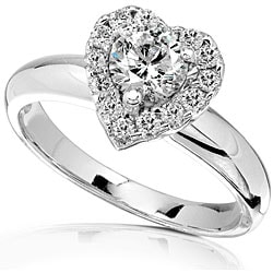 14k Gold 3/4ct TDW Diamond Heart shape Engagement Ring (HI, I1 I2 