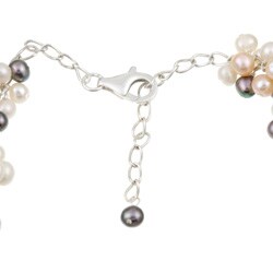 Sterling Silver Multi-colored FW Pearl Necklace (4.5-5 mm)