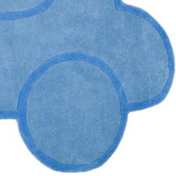 Handmade Soho Car Blue New Zealand Wool Rug (3'6 x 5'6)